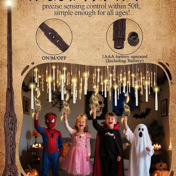 New 32 Pcs Floating Candles with Magic Wand - Picture 5 of 6